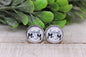 Football Mom || 12mm Glass Stud Earrings || Hypoallergenic