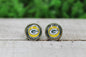 Packers Football Circle Glass Stud Earrings