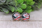 KC Football Flag || 12mm Glass Stud Earrings || Hypoallergenic