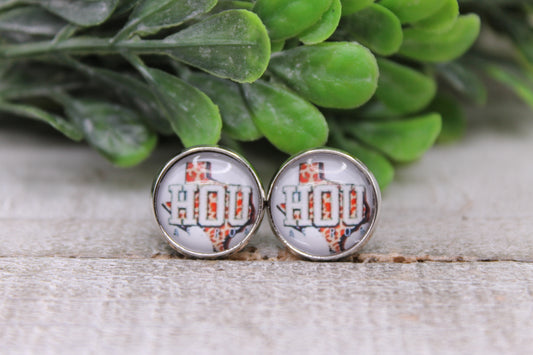 Houston Astros Baseball - State || 12mm Glass Stud Earrings || Hypoallergenic