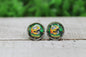 Packers Stained Glass Stud Earrings