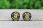 Marquette Warriors Glass Stud Earrings