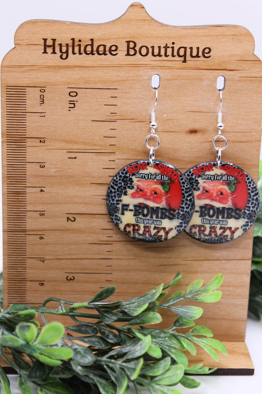 Sorry For The F-Bombs Santa • Dangle Earrings