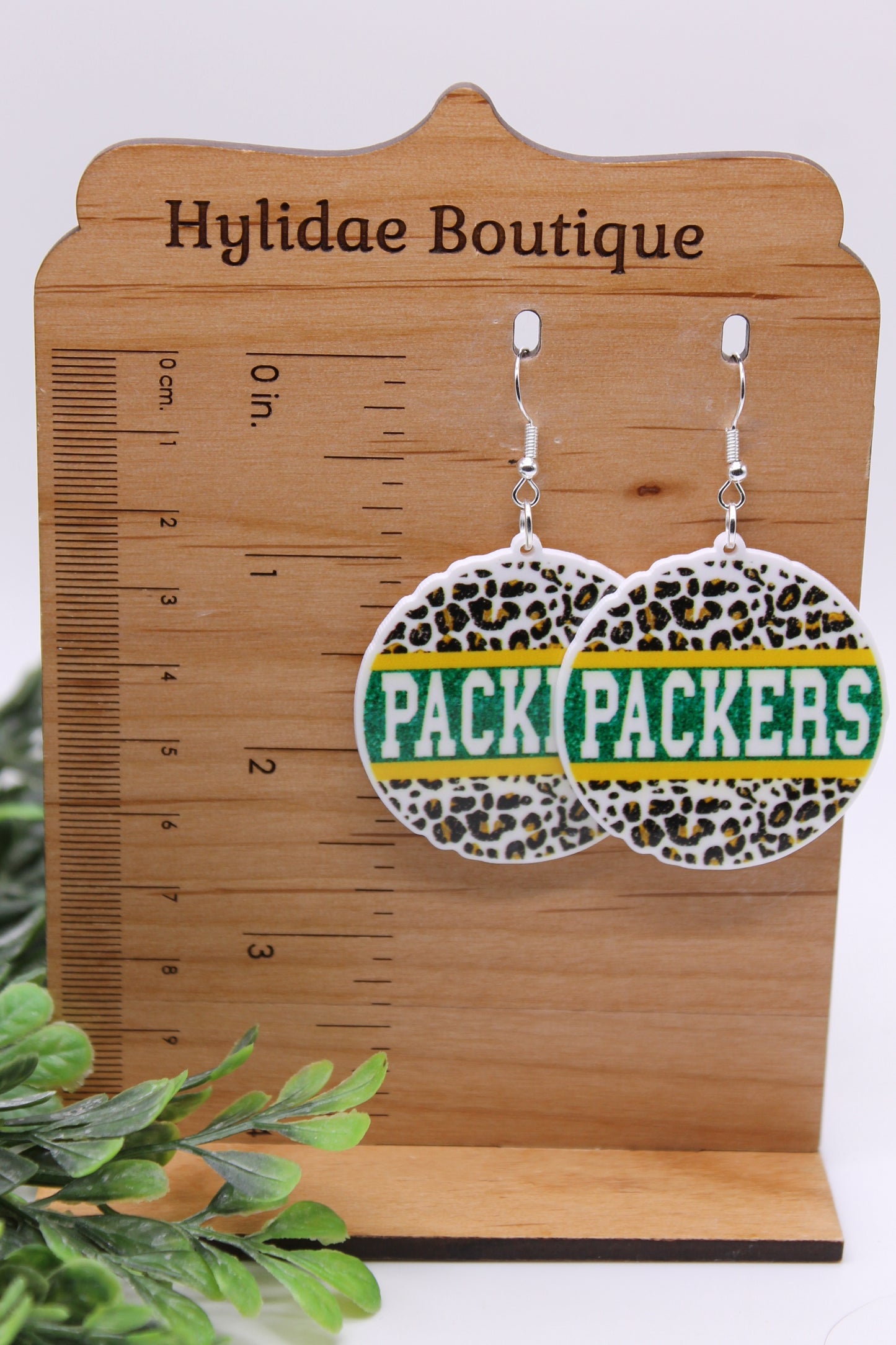 Packers Football Circle || Dangle Earrings