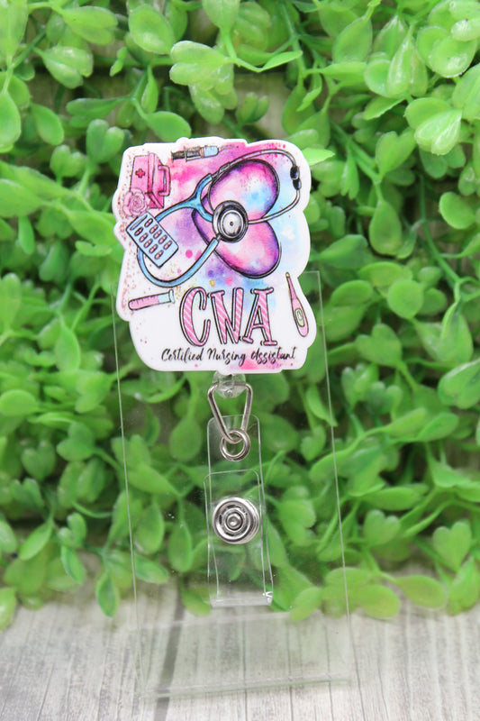 CNA Watercolor Badge/ID Holder Reel