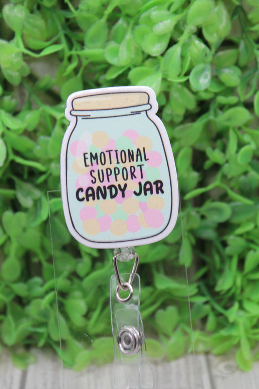Emotional Support Candy Jar Badge/ID Holder Reel