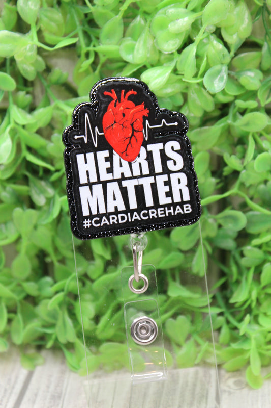HEARTS MATTER #CARDIACREHAB Badge/ID Holder Reel
