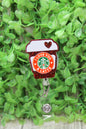 I Love You A Latte Red Glitter Cup Badge/ID Holder Reel