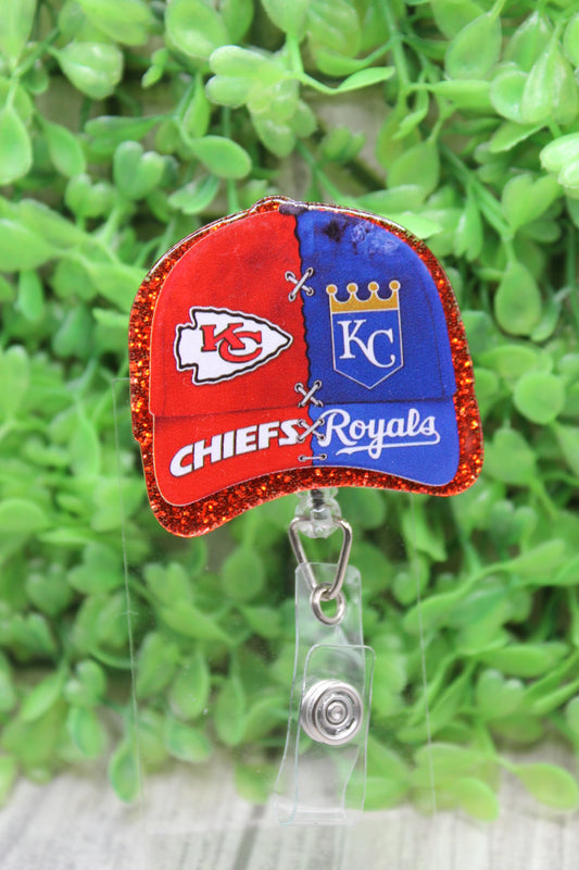 KC Chiefs & KC Royals Cap Badge/ID Holder Reel