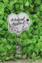Medical Assistant White Shimmer Heart Stethoscope Badge Reel