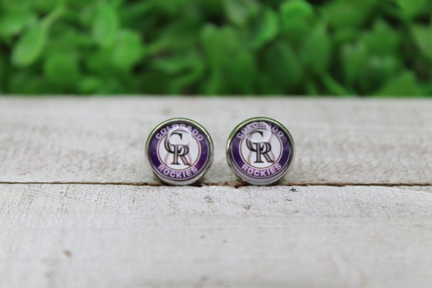 Colorado Rockies Baseball Stud Earrings
