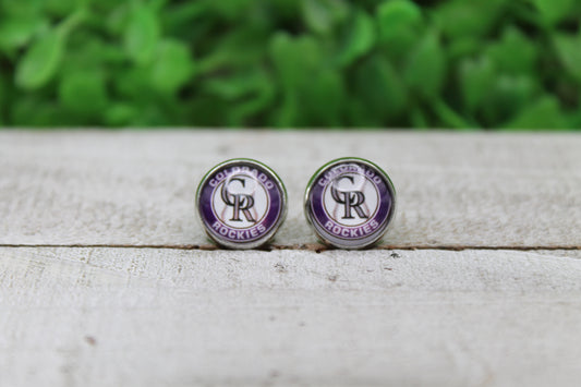 Colorado Rockies Baseball Stud Earrings