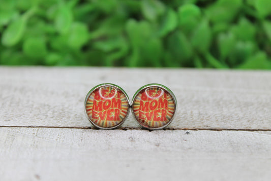 Best Mom Ever Retro Stud Earrings