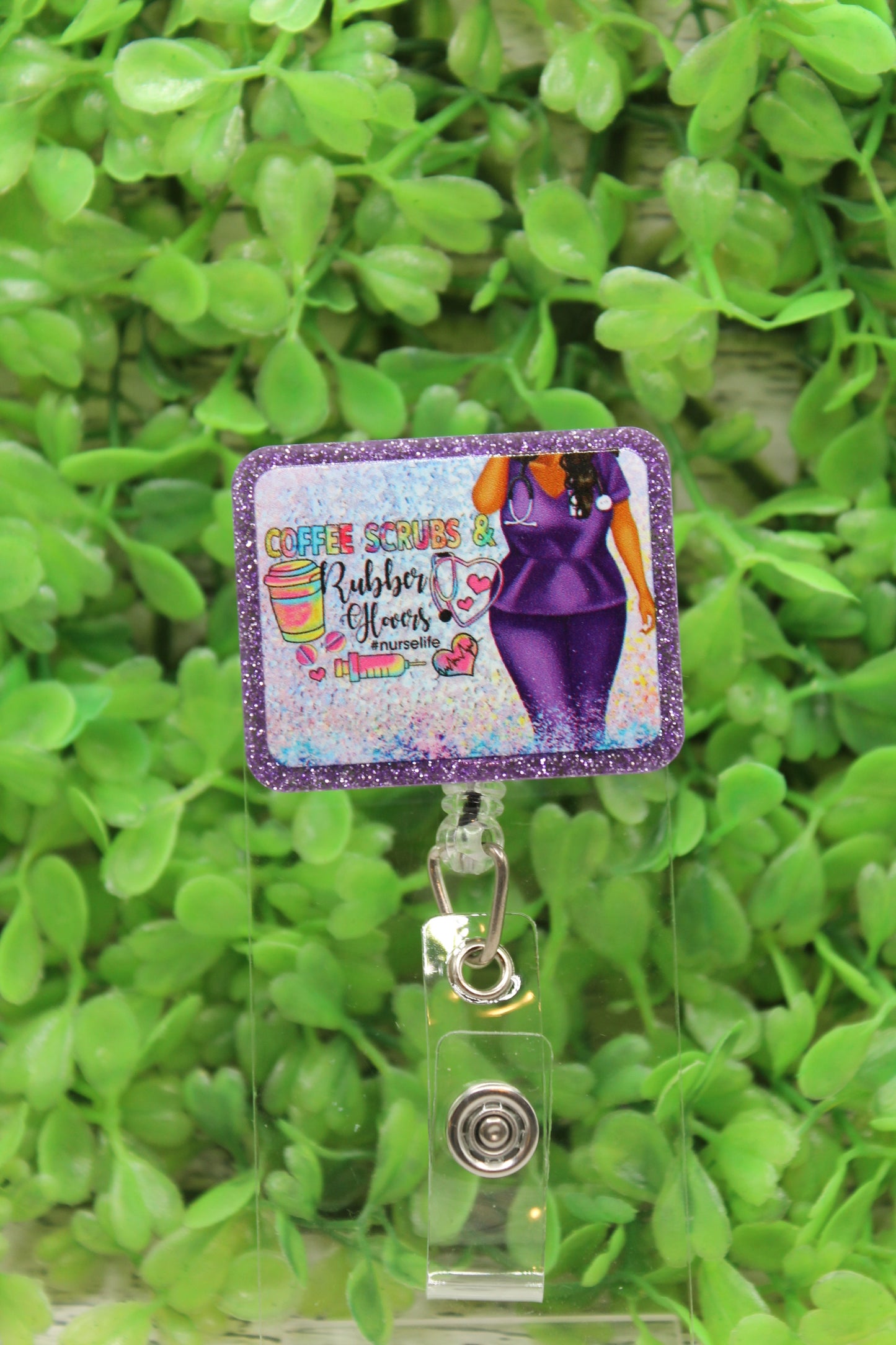 Coffee Scrubs Rubber Gloves Badge Reel