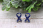 Blue Glitter Awareness Ribbons || Stud Earrings