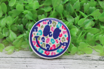 Colorful Leopard Smiley Phone Grip / Stand