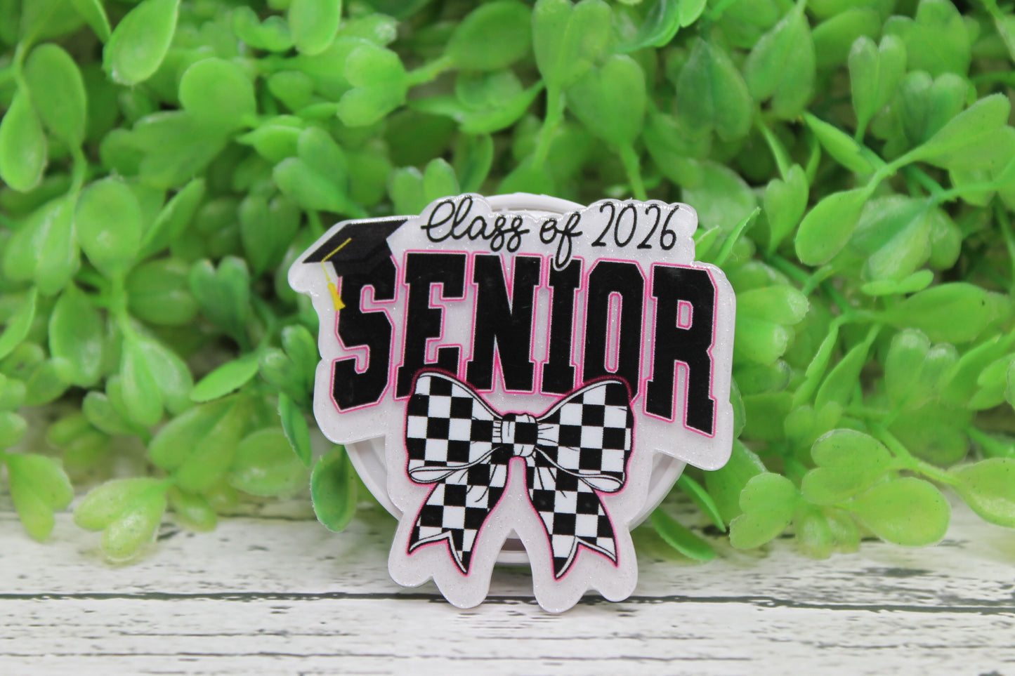Senior Class of 2026 Checkered Bow Phone Grip / Stand