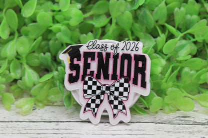 Senior Class of 2026 Checkered Bow Phone Grip / Stand