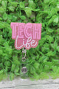 TECH Life Pink Glitter Badge Reel