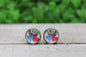 Leopard & Patriotic Hearts Trio Stud Earrings