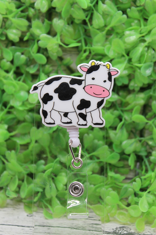 Standing Cow Badge Reel