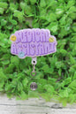 Medical Assistant Purple Smileys Badge Reel