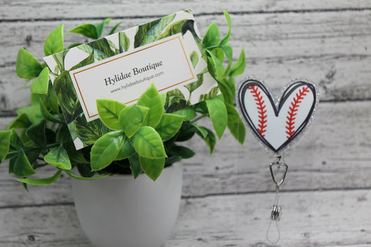 Doodle Baseball Heart Badge Reel