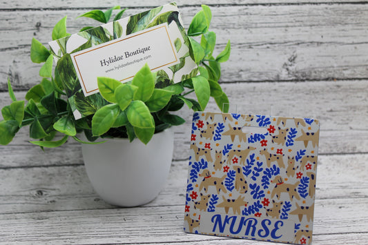 NUSRE Blue & Yellow Floral Badge Buddy