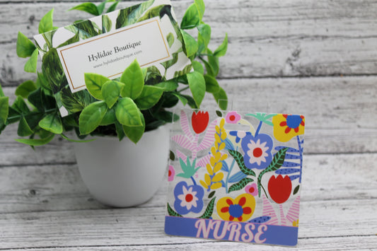 NURSE Multi-Color Floral Badge Buddy