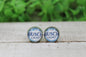 Busch Light (Lt Blue) Stud Earrings
