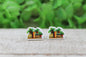 Books and Plants Stud Earrings
