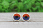 Stars and Stripes Sunflower Stud Earrings