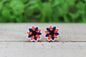 Patriotic Sunflower Stud Earrings
