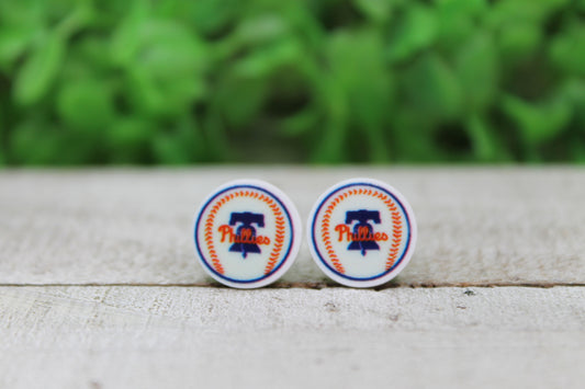 Phillies Baseball Stud Earrings