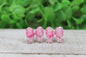 Pink Polka Dot Bow Stud Earrings