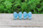 Blue Polka Dot Bow Stud Earrings