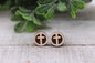 Cross || Wood Stud Earrings