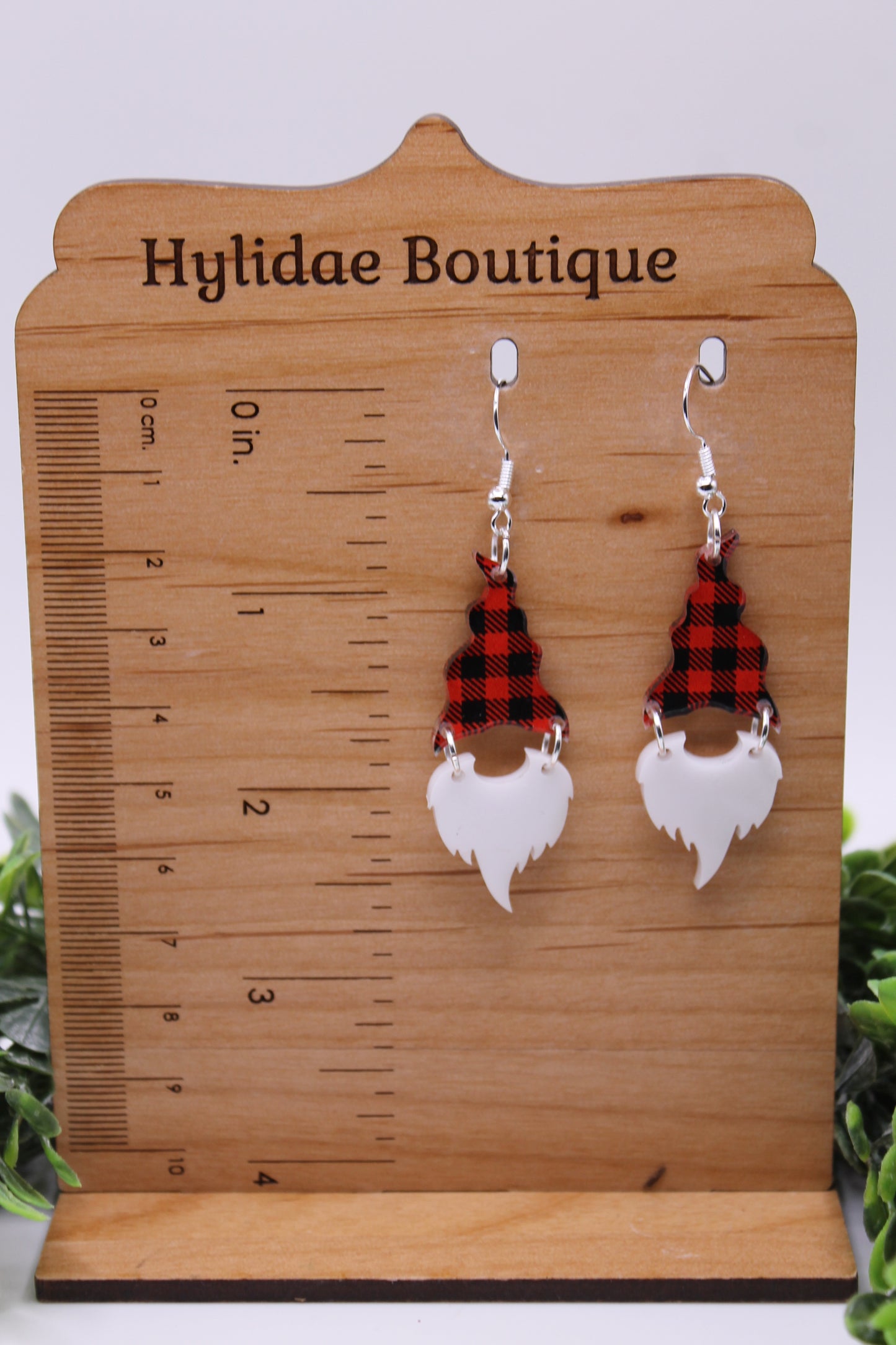 Buffalo Plaid Gnome || Drop Earrings *SALE*