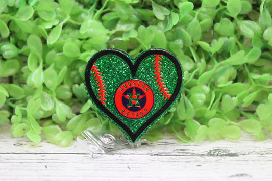 Houston Astros Baseball Heart Badge Reel