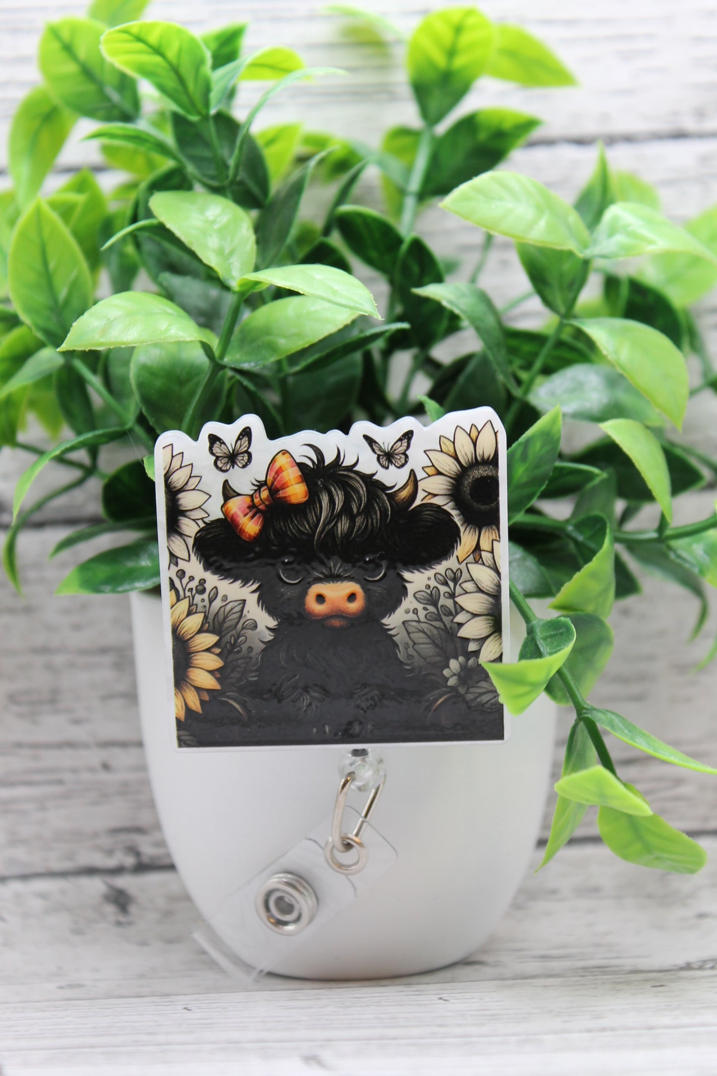 Cow and Sunflowers Badge Reel