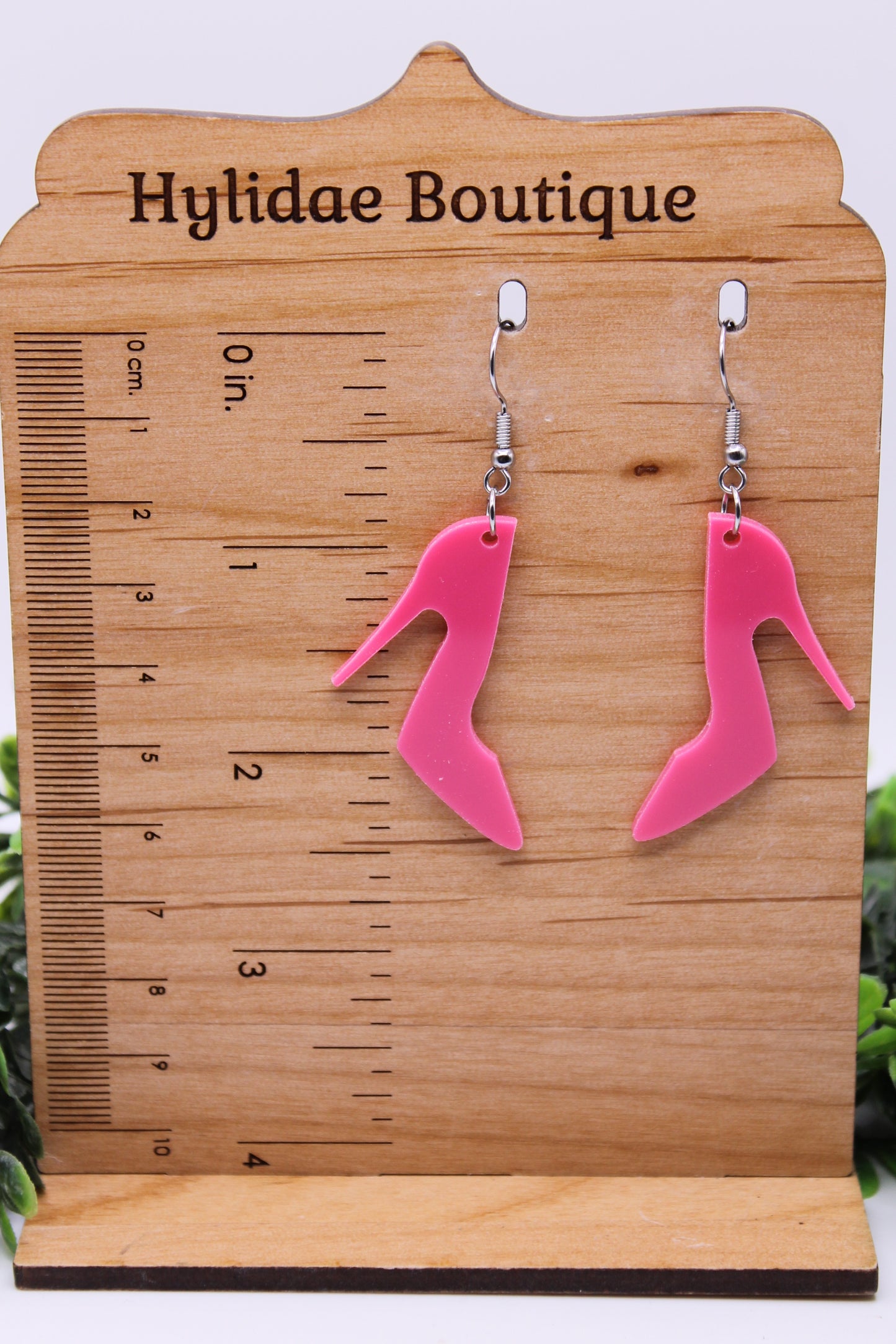 Barbie High Heel - Matte Pink || Drop Earrings