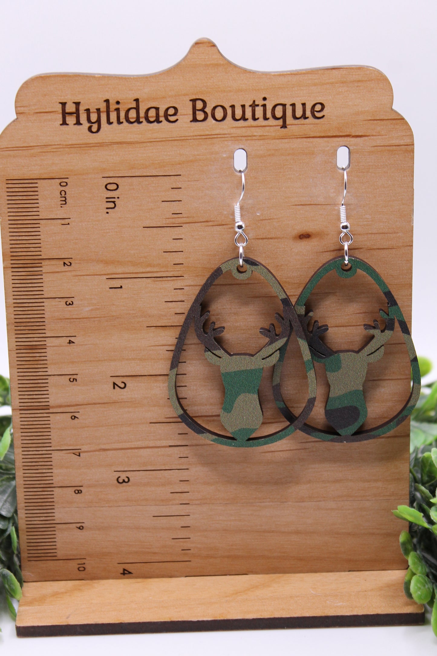 Camo Deer Teardrop || Drop Earrings