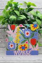 NURSE Large Multi-Color Floral Badge Buddy