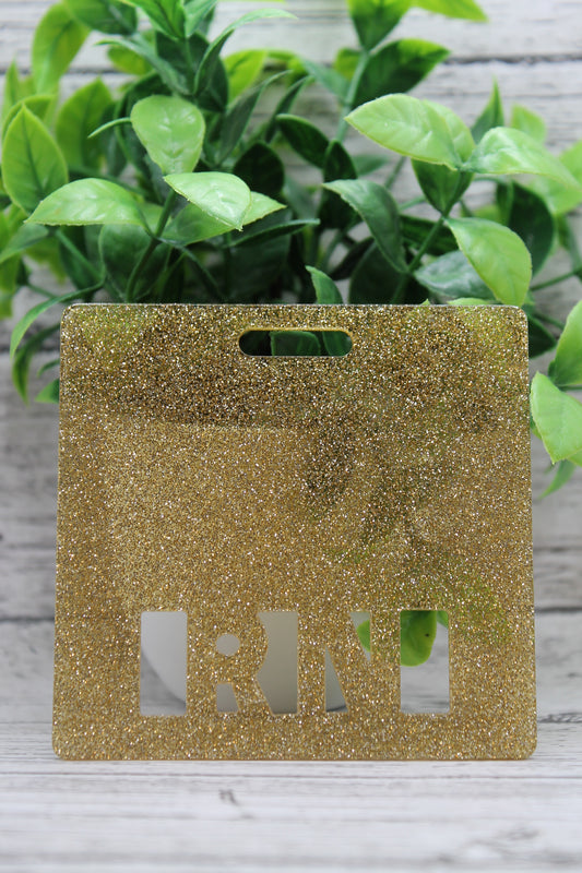 RN Gold Glitter Badge Buddy