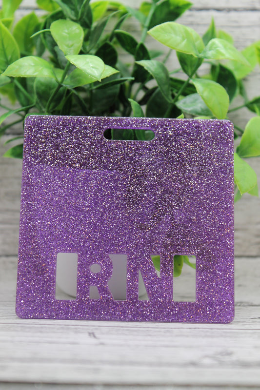 RN Purple Glitter Badge Buddy