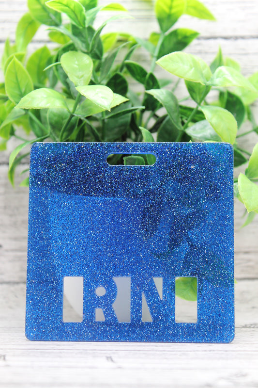 RN Blue Glitter Badge Buddy
