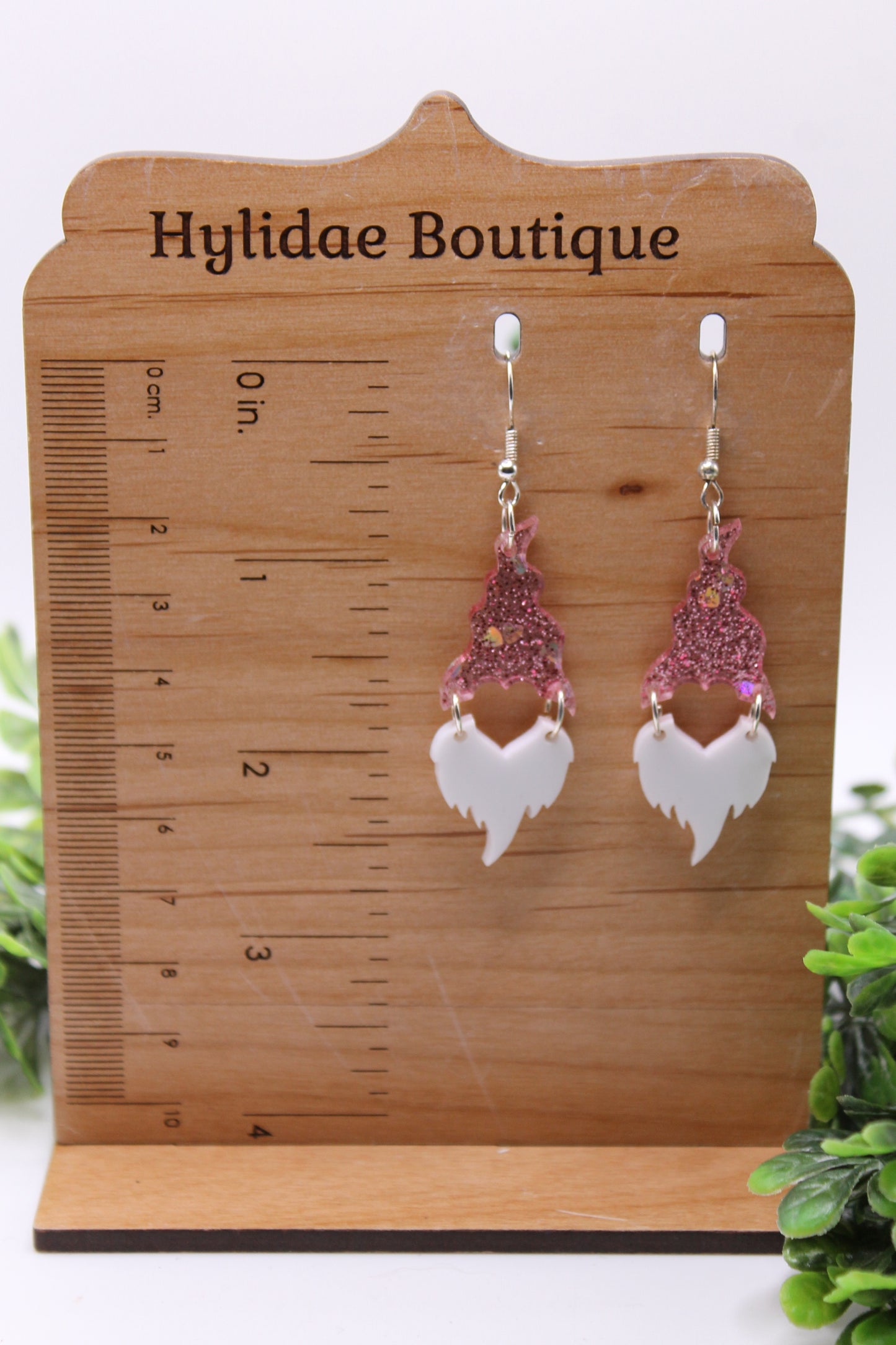 Pink Confetti Heart Gnomes || Drop Earrings *SALE*