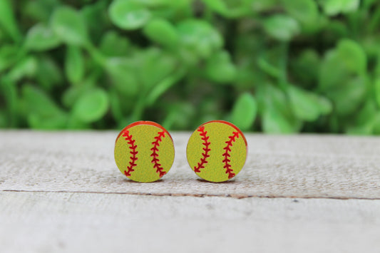 Softball Stud Earrings