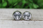 Fancy Checkered Bow Glass Stud Earrings