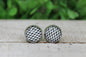 Checkered Print Glass Stud Earrings